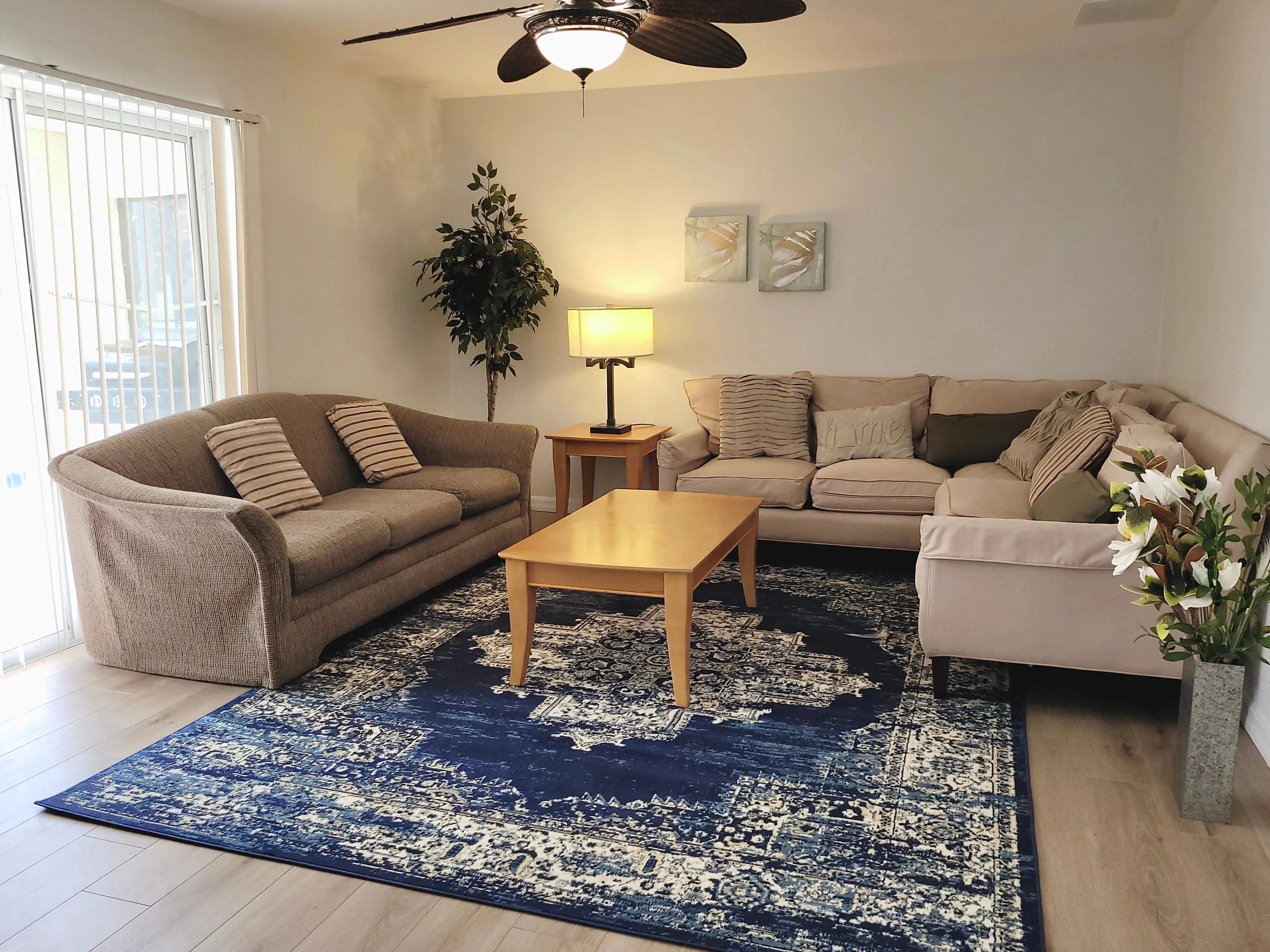 Nicely appointed living room. This vacation rental offers plenty of seating area for all the guests.