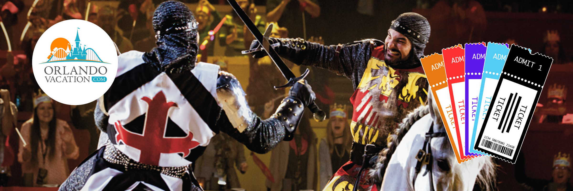 Buy Medieval Times Dinner Show tickets today and save money. This is the show where you eat with your hands just like they did in Medieval Times.