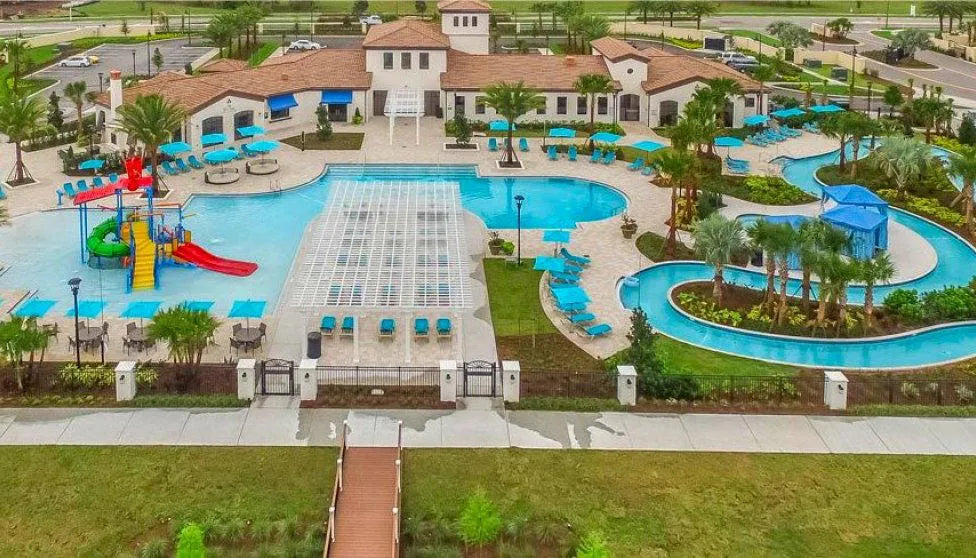 Windsor of Westside Pool area with lazy river and water slide