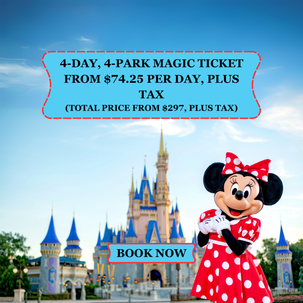 Save Money on Walt Disney World 4-Day, 4-Park Magic Tickets